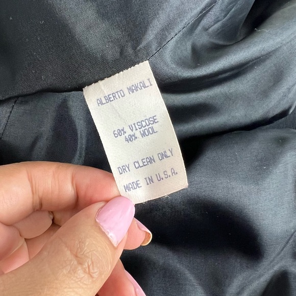 Vintage Alberto Makali Double Breasted Blazer Jacket Size 12 “Large” Wool - Picture 9 of 9